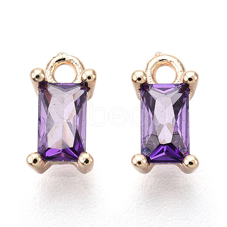 Brass Cubic Zirconia Charms X1-KK-S350-367J-1