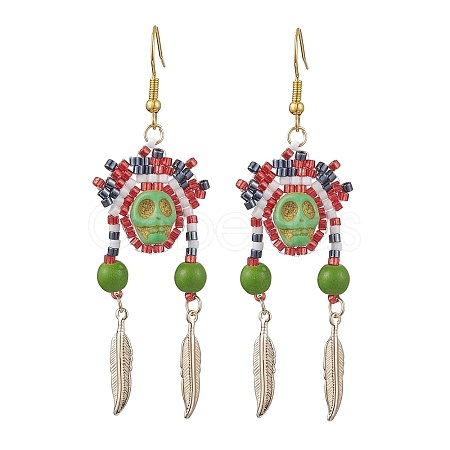 Iron Dangle Stud Earring EJEW-MZ00189-02-1