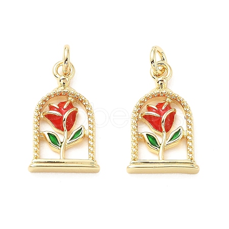 Brass Enamel Pendants X-KK-L237-009G-1