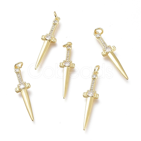 Brass Micro Pave Clear Cubic Zirconia Pendants LS-ZIRC-I048-16G-1