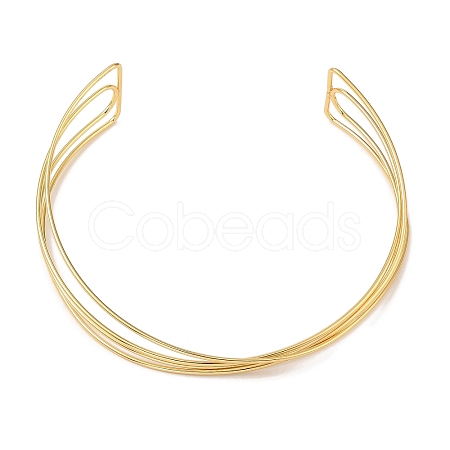 Rack Plating Brass Open Cuff Choker Necklaces BJEW-Q350-03G-1