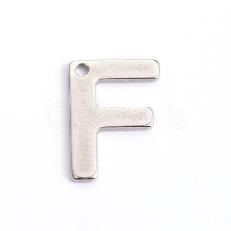 Tarnish Resistant 304 Stainless Steel Letter Charms STAS-O072-F-1