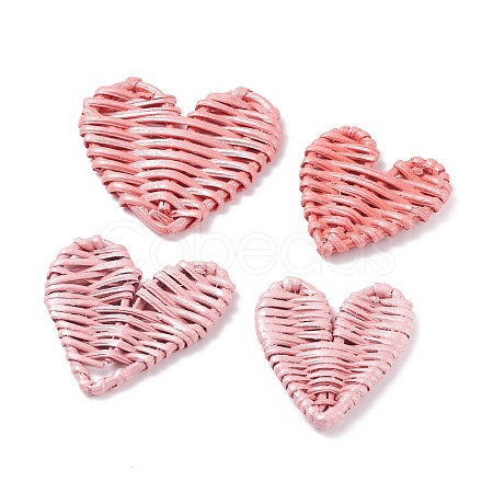 Handmade Spray Painted Reed Cane/Rattan Woven Beads WOVE-XCP0001-05-1