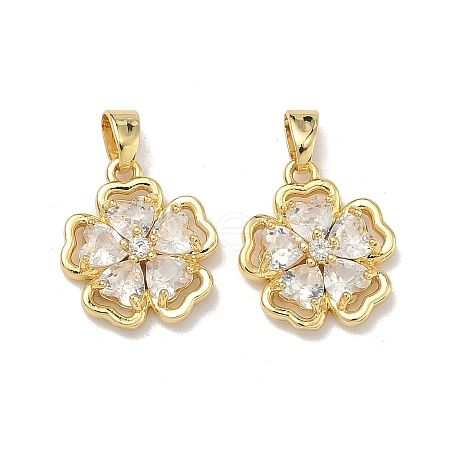 Brass Micro Pave Cubic Zirconia Pendants KK-H265-08A-G-1