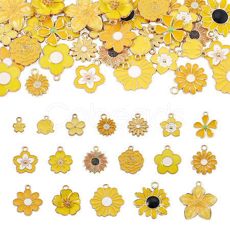 36Pcs 18 Styles Alloy Enamel Pendants ENAM-TA0004-07-1