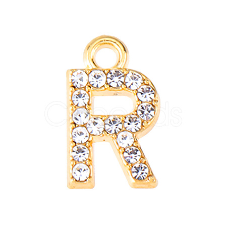 Golden Tone Alloy Rhinestone Pendants PW-WGCC773-18-1