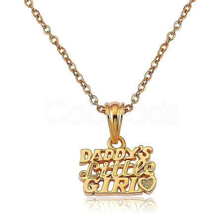 Word Daddy's Little Girl Pendant Necklace JN1040A-1