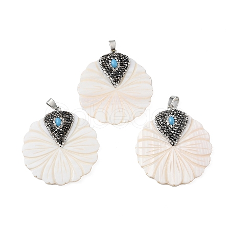 Natural White Shell Pendants BSHE-C004-05-1