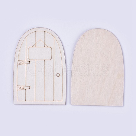 Wooden Fairy Door Decoration WOOD-WH0017-02C-1