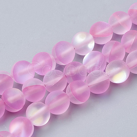 Synthetic Moonstone Beads Strands G-S283-6mm-13-1