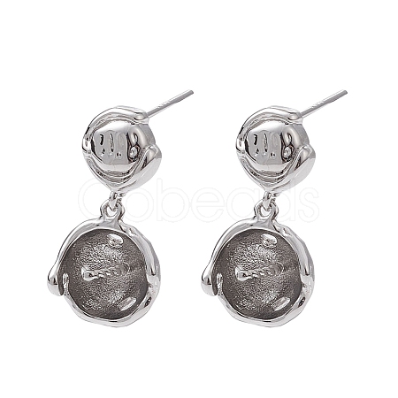 Brass Studs Earrings Findings KK-K360-31P-1