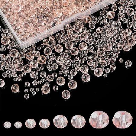 8 Strands 4 Style Transparent Glass Beads Strands EGLA-YW0003-11C-1