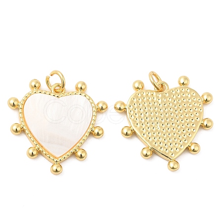 Rack Plating Brass Pendants with Shell X-KK-K343-04G-1
