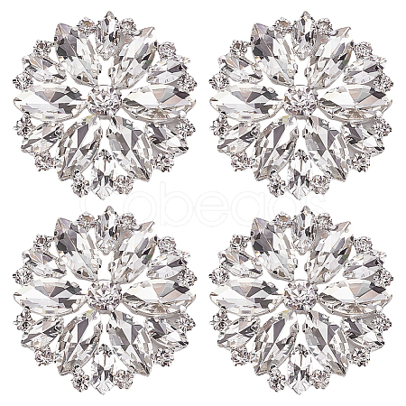 4Pcs Iron Glass Cabochons FIND-FG0004-86B-1