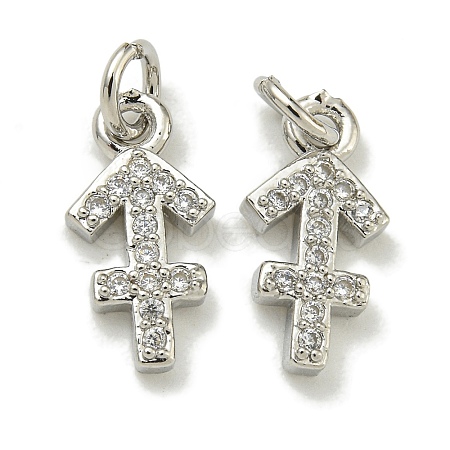 Rack Plating Brass Micro Pave Cubic Zirconia Pendants KK-K386-02H-P-1