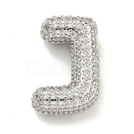 Platinum Plated Brass Micro Pave Cubic Zirconia Pendants KK-L073-001P-J-1