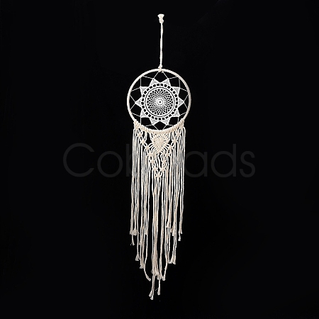 Flower Woven Net/Web Macrame Cotton Wall Hanging Decorations PW23021575079-1