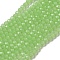 Imitation Jade Glass Beads Stands, Faceted, Round, Light Green, 3~3.5mm, Hole: 0.6mm, about 163~166pcs/strand, 50~51cm