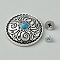 Alloy Decorative Rivets, with Plastics Imitation Synthetic Turquoise, DIY Accessaries, Flat Round with Flower, Turquoise, 2.55x0.8cm, Hole: 2.5mm