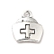 Tibetan Style Alloy Charms, Nurse Cap Charms, Antique Silver, 12.5x11.5x2.5mm, Hole: 1.5mm, about 909pcs/1000g