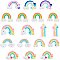 Handmade Polymer Clay Cabochons, Rainbow, Colorful, 12x8.3cm, 40pcs/box