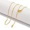 Brass Cable Chain Necklaces for Women, Real 24K Gold Plated, 17.87 inch(454mm)