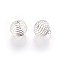 Iron Wire Pendants, Spiral Bead Cage Pendants, Round, Silver, 15~16x14mm, Hole: 4~5mm