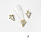 Alloy Rhinestone Cabochons, Nail Art Decoration Accessories, with Jump Ring, Letter, Golden, Letter.V, 11~14x5~12mm