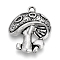 Tibetan Style Alloy Pendants, Mushroom, Cadmium Free & Lead Free, Antique Silver, 23x18.5x5mm, Hole: 1.5mm