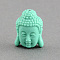 Synthetic Coral Beads, Buddha Head, Aquamarine, 28x20x11.5mm, Hole: 2mm