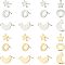 Unicraftale 304 Stainless Steel Stud Earring Findings, Mixed Shapes, Mixed Color, 36pairs/Box