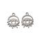 Non-Tarnish 304 Stainless Steel Charms, Laser Cut, Eye Charm, Stainless Steel Color, 14.5x11.5x1mm, Hole: 1.6mm