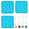 1 Set Square Silicone Molds, Resin Casting Molds, For UV Resin, Epoxy Resin Jewelry Making, with 30Pcs Iron Screw Eye Pin Peg Bails, 30Pcs Iron Jump Rings and 10Pcs Iron Split Key Rings, Teal, 16x16cm