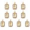 Rack Plating Brass Micro Pave Clear Cubic Zirconia Pendants, with Jump Rings, Long-Lasting Plated, Cadmium Free & Lead Free, Rectangle with Saint, Real 18K Gold Plated, 17x11x3mm, Hole: 3.2mm