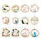 Cheriswelry 48Pcs 12 Style Alloy Crystal Rhinestone Pendants, with Enamel and Resin, Glitter Powder, Mixed Shape, Light Gold, Mixed Color, 24~30x22~31x1.5~5mm, Hole: 1.5~2mm, 4pcs/style