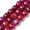 Dyed Natural Agate Beads Strands, Faceted, Round, Crimson, 16mm, Hole: 1.2mm, about 24~25pcs/strand, 14.76~15.43''(37.5~39.2cm)