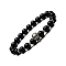 Natural Dyed & Heated Black Agate & Alloy Skull Beaded Stretch Bracelet, 7-1/4 inch(18.5cm)