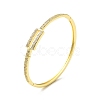 Clear Cubic Zirconia Hollow Out Rectangle Hinged Bangle BJEW-G659-03G-3
