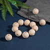 Unfinished Natural Wood Beads Spacer Craft Beads for DIY Macrame Rosary Jewelry X-WOOD-S651-25mm-LF-4