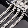 Double Rows Alloy Rhinestone Cup Chain FIND-NB0002-71-4