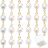 30Pcs Natural Cultured Freshwater Pearl Connector Charms PALLOY-SC00001-1