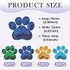 12Pcs 4 Colors Pawprint Polyester & Sequin Cloth Iron on Sew on Patches PATC-TA0001-63-3