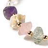 Faceted Natural Quartz Crystal Stretch Beaded Bracelets BJEW-P318-01G-02-2
