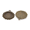 Vintage Flat Round Alloy Pendant Cabochon Settings PALLOY-N0088-66AB-NF-2