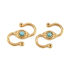 304 Stainless & Synthetic Turquoise S-Hook Clasps SA-CBA3073-02G-03-1