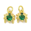 Rack Plating Brass Micro Pave Cubic Zirconia Spider Charms ZIRC-I065-02E-1