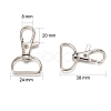 Zinc Alloy Swivel D Rings Lobster Claw Clasps X-E341-8-3