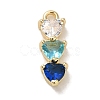 Brass Cubic Zirconia Pendants KK-G499-07G-03-1