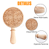 Chinese Mid-Autumn Festival Hand-Pressure Wooden Flower Carved Moon Cake Mould DIY-WH0410-25-3