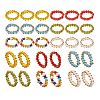 30Pcs 6 Colors Round Glass Seed Beaded Finger Rings RJEW-SZ0001-01-1